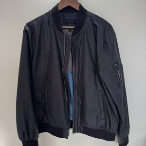 Mens JOHN VARVATOS Black Zip Bomber Jacket Large